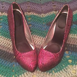 Charlotte Russe pink and black platform heels